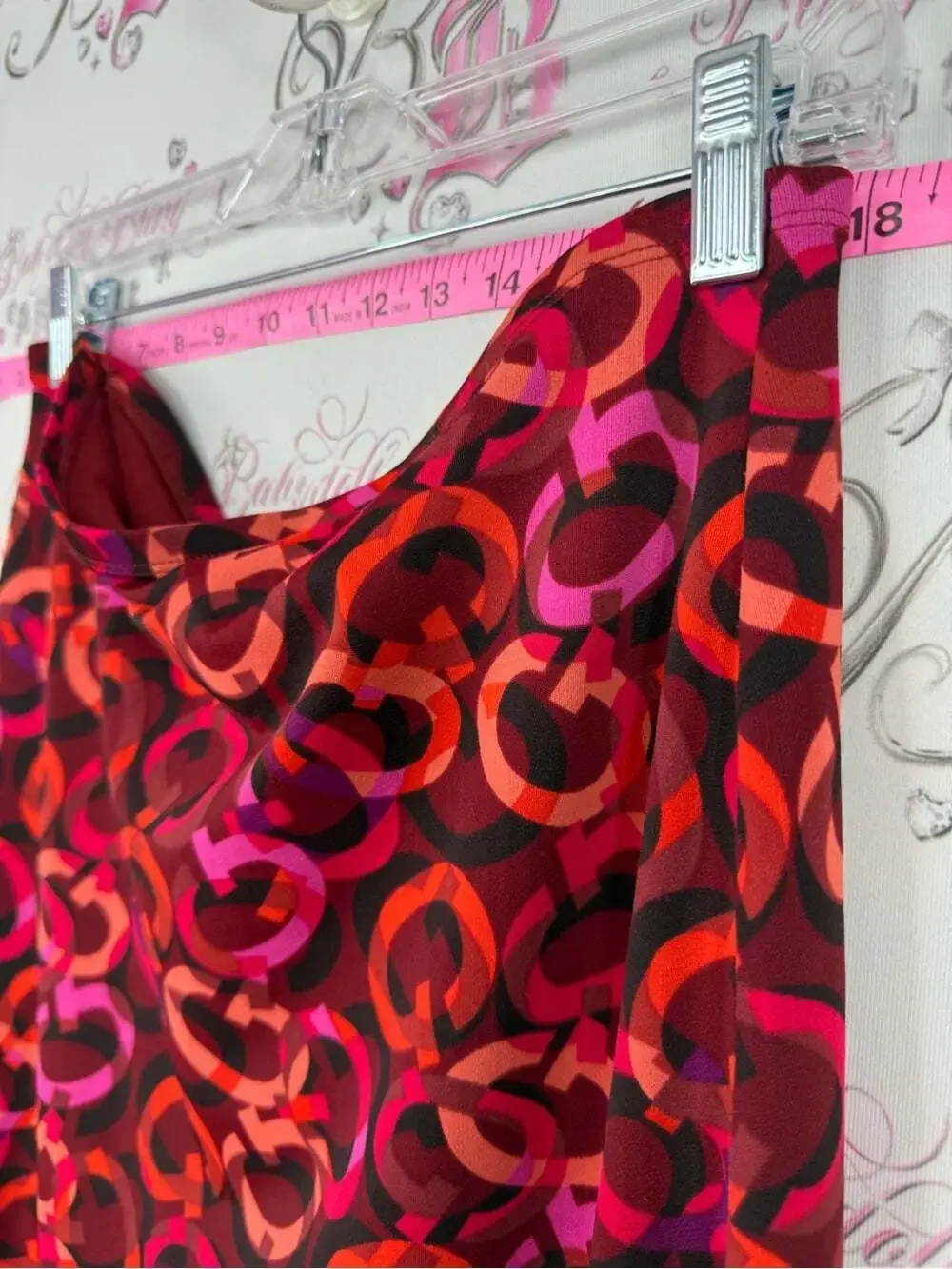 Guess USA skirt rare vintage y2k Red Pink Orange Circular-Print A-Line Skirt